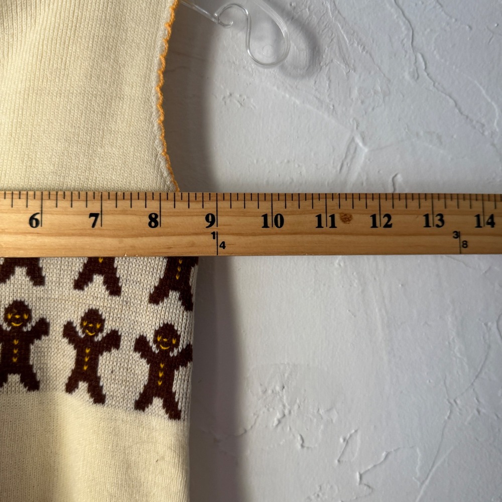Vintage‎ 60s Gingerbread Knit Romper Jumpsuit Holiday Beige Unisex 3-6 Mo Baby - Picture 5 of 5